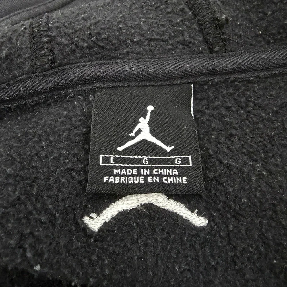 Jordan Hoodie Mens Large Black Jumpman Graphic Fleece Pullover Hooded Sweatshirt